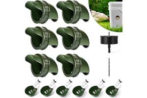 Hipykat Chicken Feeder Port Waterer Cups Set 12pcs - No Waste Gravity DIY Automatic Reusable, Poultry Coop Feeders Rain Proof Feeding, Water Feeder Geese Duck Rooster for Bucket Barrel Trough Bin