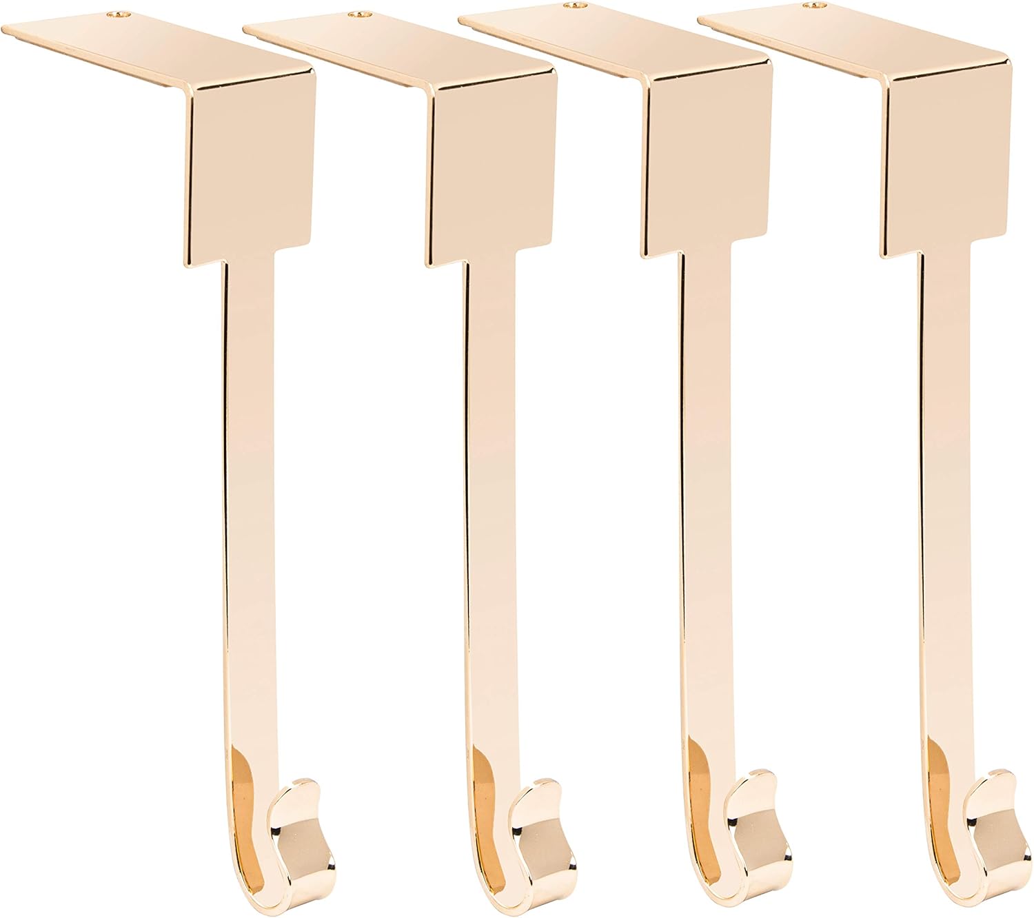 Stockings & Holders - Rorain Set of 4 Christmas Stocking Holder for Mantel, Non Slip Safety Fireplace Hanger Grip, Xmas Stockings Hanging Hooks Without Damage Mantel Clip Hooks for Stockings Gold