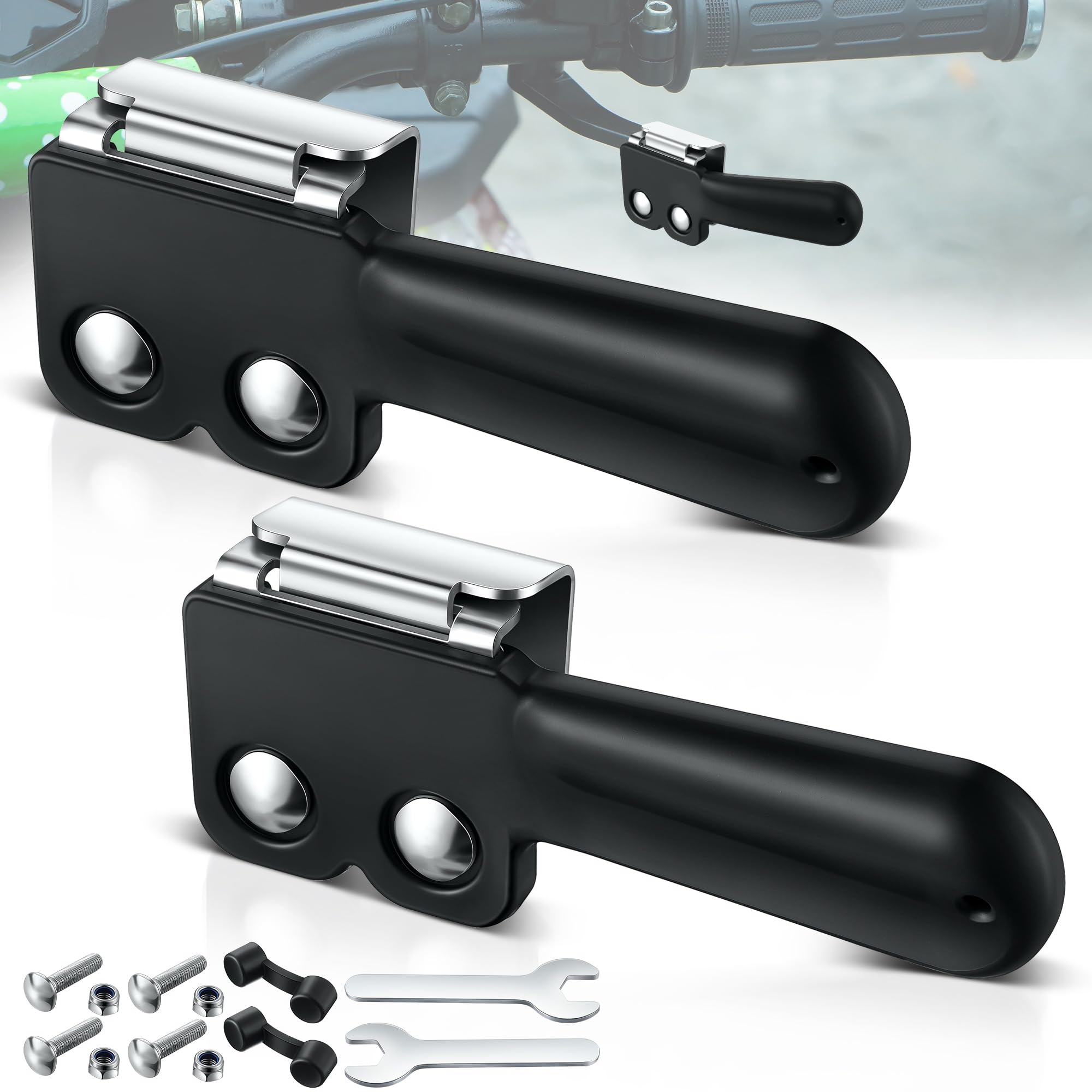 Photo 1 of Saillong ATV Throttle Extender, Thumb Throttle Master for ATV, Clamp for Easy Installation, Provides Reliable and Comfortable Control (Black,1 Piece)