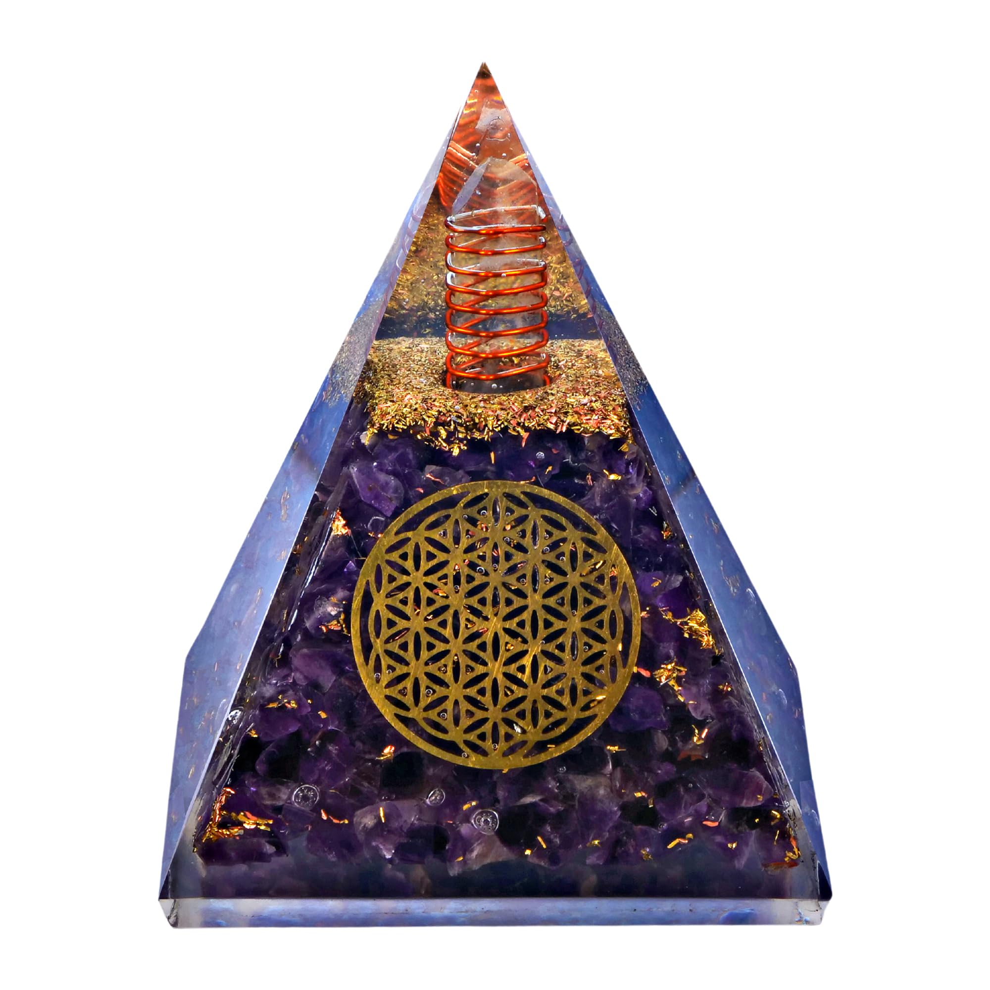 Anaya Agate Orgone Pyramid Aquamarine Crystal