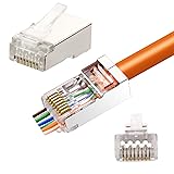 Shield RJ45 Cat6 Cat6a Pass Through Connectors Gold