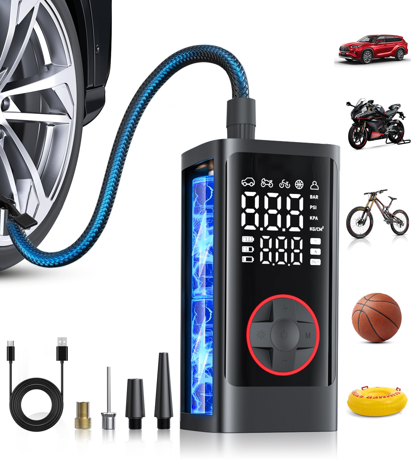 Best Overall: Pumptiva Tire Inflator Portable Air Compressor