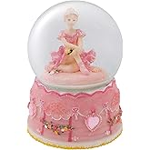 Elanze Designs Ballerina Sitting Pose Rotating Figurine 100MM Water Globe Plays Tune Swan Lake