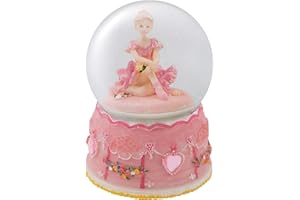 Elanze Designs Ballerina Sitting Pose Rotating Figurine 100MM Water Globe Plays Tune Swan Lake