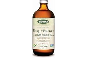 Flora - Respir-Essence Natural Lung & Breath Aid, Natural Blend of Thyme, Licorice Root and Stinging Nettle, Vegan and Gluten-Free, 17-fl. oz. Glass Bottle