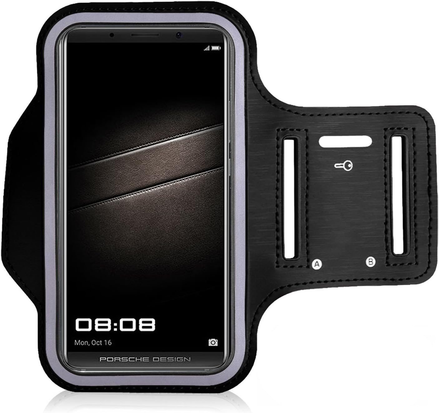 iPro Accessories Huawei P20 Pro Armband - Sport Running Exercise Gym Sportband Case for With Key Holder & Card Slot, Water Resistant (BLACK)