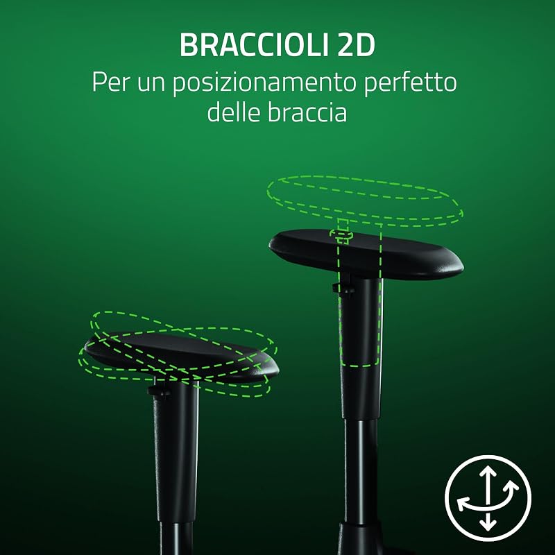 Iskur V2 X - Sedia da gioco essenziale con supporto lombare integrato (cuscini in schiuma sagomata ad alta densità, braccioli 2-D, tessuto con finitura morbida) Nero