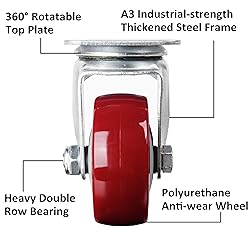 Finnhomy 3 Inch Swivel Casters Wheels Set of 4