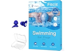 Swimming Ear Plugs for Kids (Aged 10+), Soft Comfort, Small Sized Waterproof Earplugs for Children, Women with Small Ears, Sw