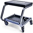 URBANTRANSIT Fastback Shop Stool - 350 Lb Capacity Rolling Stool for Garage & Workshop, with Organizer Tray & Cupholder - 3 Inch Premium Casters