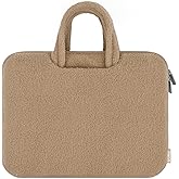 MOSISO 13-14 inch Laptop Case, 13.3 inch Laptop Sleeve Compatible with MacBook Air 13 13.6 M4 M3 M2 M1/Pro 13/Pro 14, HP Dell ASUS Lenovo, Soft Plush Portable Carrying Computer Bag with Handle, Brown
