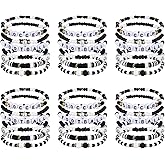 ygzQibhg 6 Pcs Soccer/Baseball Bracelets Soccer/Baseball Party Favors Gifts Adjustable Beaded Stackable Jewelry