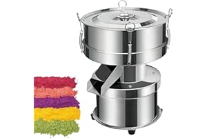 Electric Vibrating Sifter, Automatic Powder Sifter Machine,304 Stainless Steel Lab Sieve Shaker Vibrating Screen, with 40-200