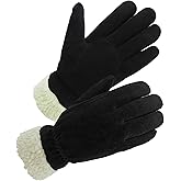 SKYDEER 3M Thinsulate Thermal Winter Work Gloves with Windproof Premium Genuine Deerskin Suede Leather (Unisex SD8671T)