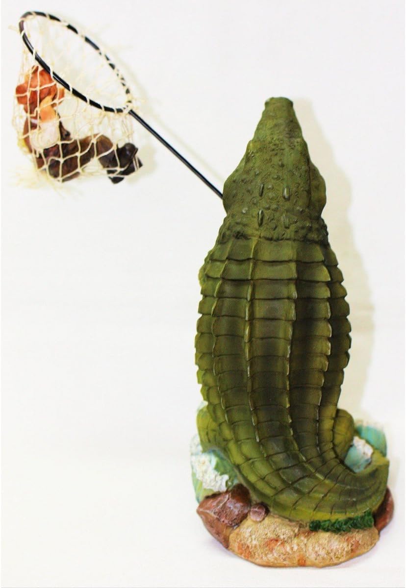 Crocodile With Fisherman In Net Happy Comical Crocodile 18CM HIGH Caught A Man