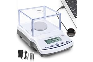 REXTACT High Precision Scale 500g x 0.001g, Lab Scale 0.001g Accuracy with RS232 Interface, Laboratory Scales Scientific Scale Accuracy with Windscreen, Electronic Scale for Jewelry, Industrial, Gold