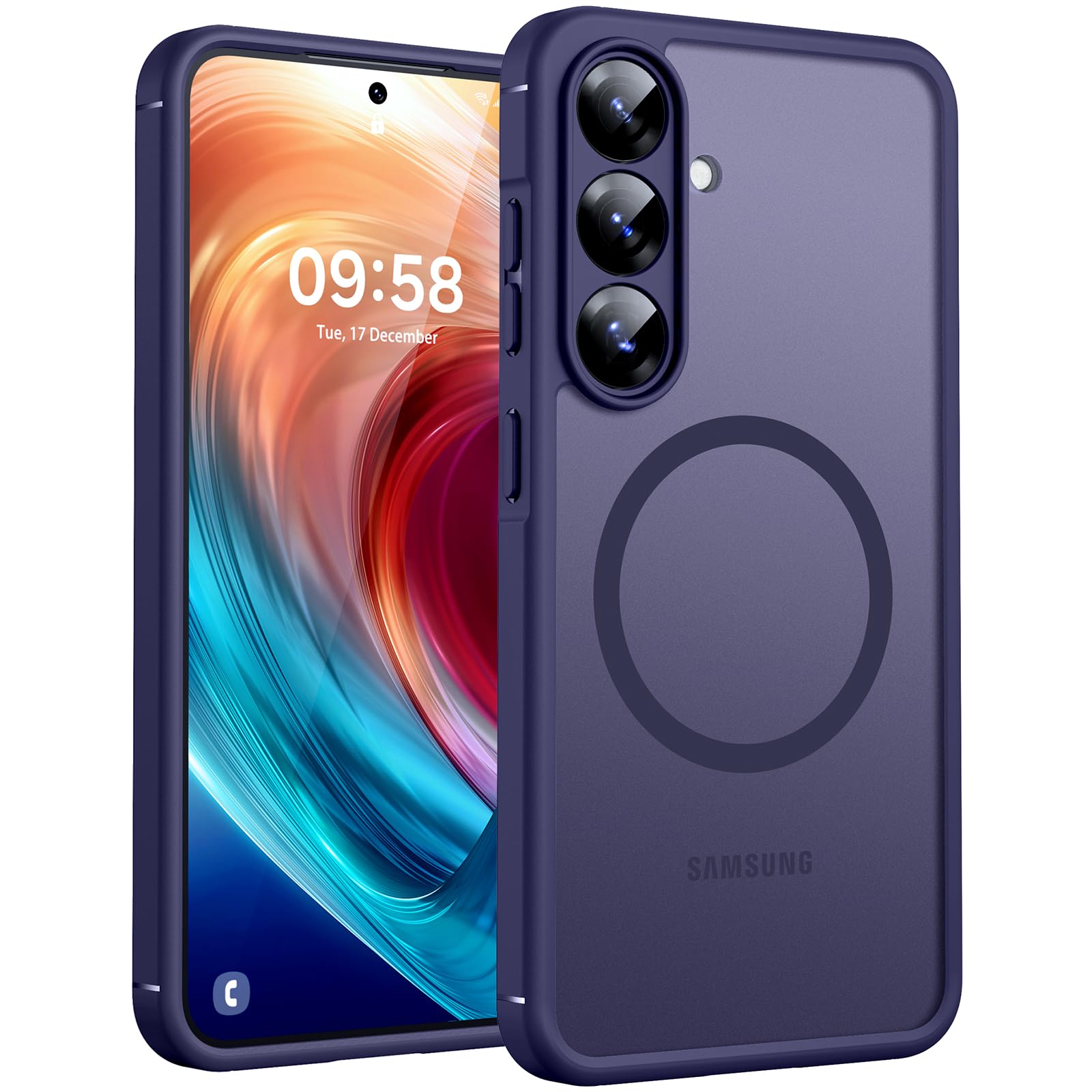 Photo 1 of TOCOL Magnetic for Samsung Galaxy S25 Case, Upgraded Full Camera Protection, Compatible with Magsafe, Drop Protection Slime Clear Back Cover for Samsung Galaxy S25 6.2-Inch (Midnight Purple)