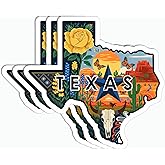3Pcs Texas Sticker - Texas Lover - Map of Tx State - Travel Lover - Cute Sticker for Water Bottle - Luggage - Laptop - Mug - Tablet