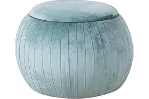 AFBKSS&BB Storage Stool, Child Velvet Storage Ottoman, Toddler Ottoman with Storage, Children Shoes Stool for Living Room(Green)