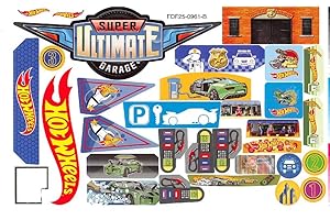 HOT WHEEL S Replacement Stickers for Hot Wheels Garage - Hot Wheels Super Ultimate Garage Playset FDF25 ~ Replacement Label Sheet