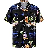 SEAOYOZO Men's Hawaiian Shirts Short Sleeve Tropical Shirt for Men Button Down Shirts Summer Aloha Beach Shirt