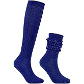 Century Star Knee High Slouch Socks for Women - 80s 90s Scrunch Socks Soft Leg Warmers Stacked Boot Socks Holiday Daily