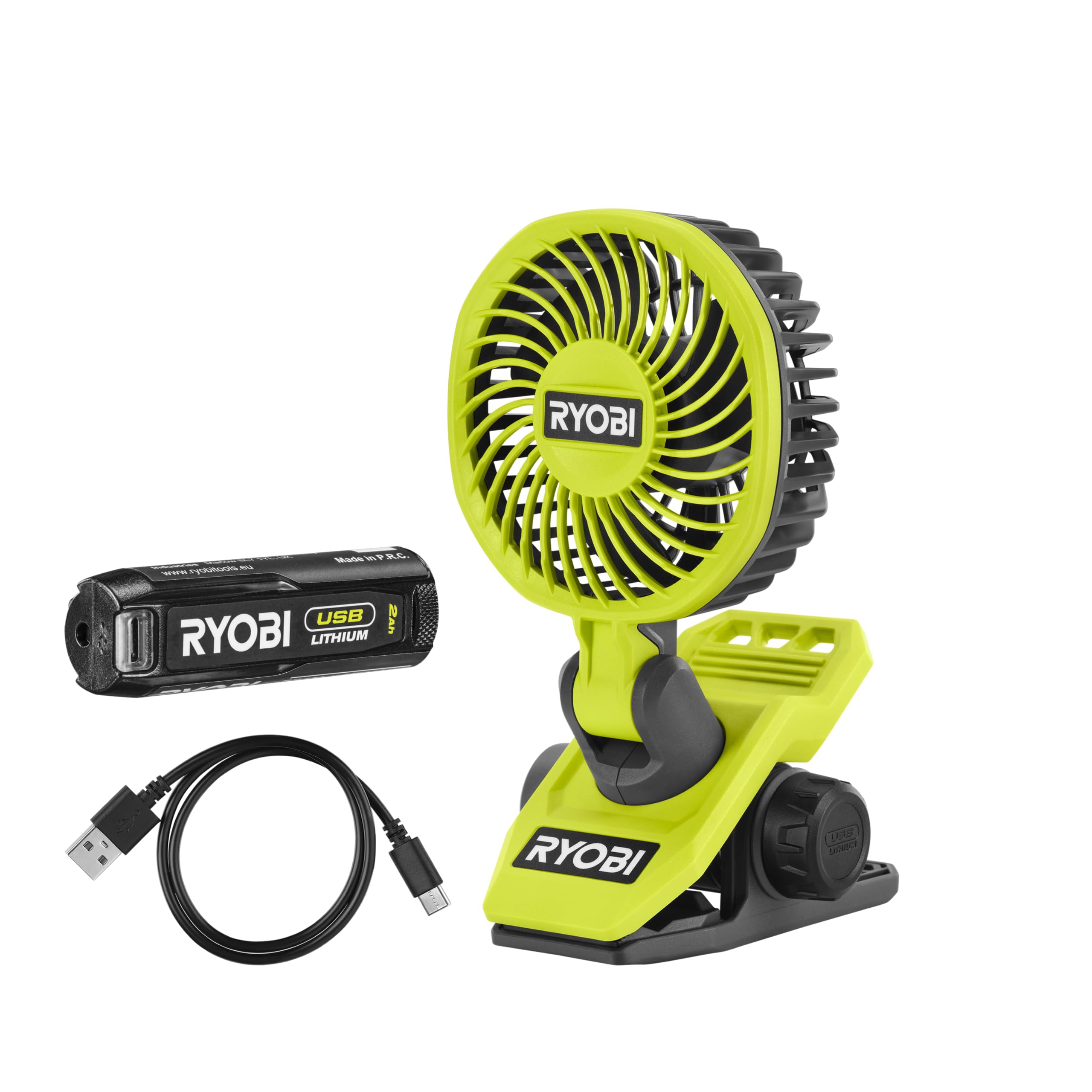RYOBI RCF4-120G 4V Cordless Clamp Fan (1 x 4V 2.0Ah)