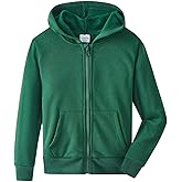 Spring&Gege Youth Solid Fleece Hoodies Soft Full Zip Hooded Sweatshirts for Children (3-12 Years)