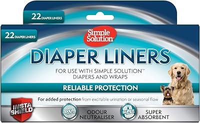 Simple Solution Disposable Dog Diaper Liners Ultra Absorbency 22 Pack