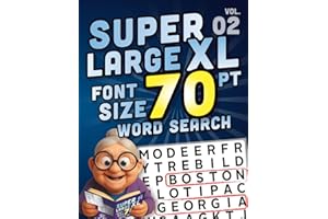 SUPER LARGE XL FONT SIZE 70 pt WORD SEARCH 2: Huge Print Puzzle Book with Giant Letters for the Visually Impaired and Seniors