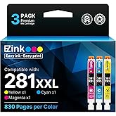 E-Z Ink Compatible Ink Cartridge Replacement for Canon CLI-281XXL 281 XXL Compatible with PIXMA TR7520 TR8520 TS6120 TS6220 TS8120 TS8220 TS9120 TS9520 TS9521C Printer (3 Pack)