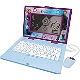 Lexibook, Frozen, Bilingual and Educational Laptop Spanish/English, Toy for Children, 170 Activities to Learn, Play Games and Music, Large Screen, Purple/Blue, JC599FZi2