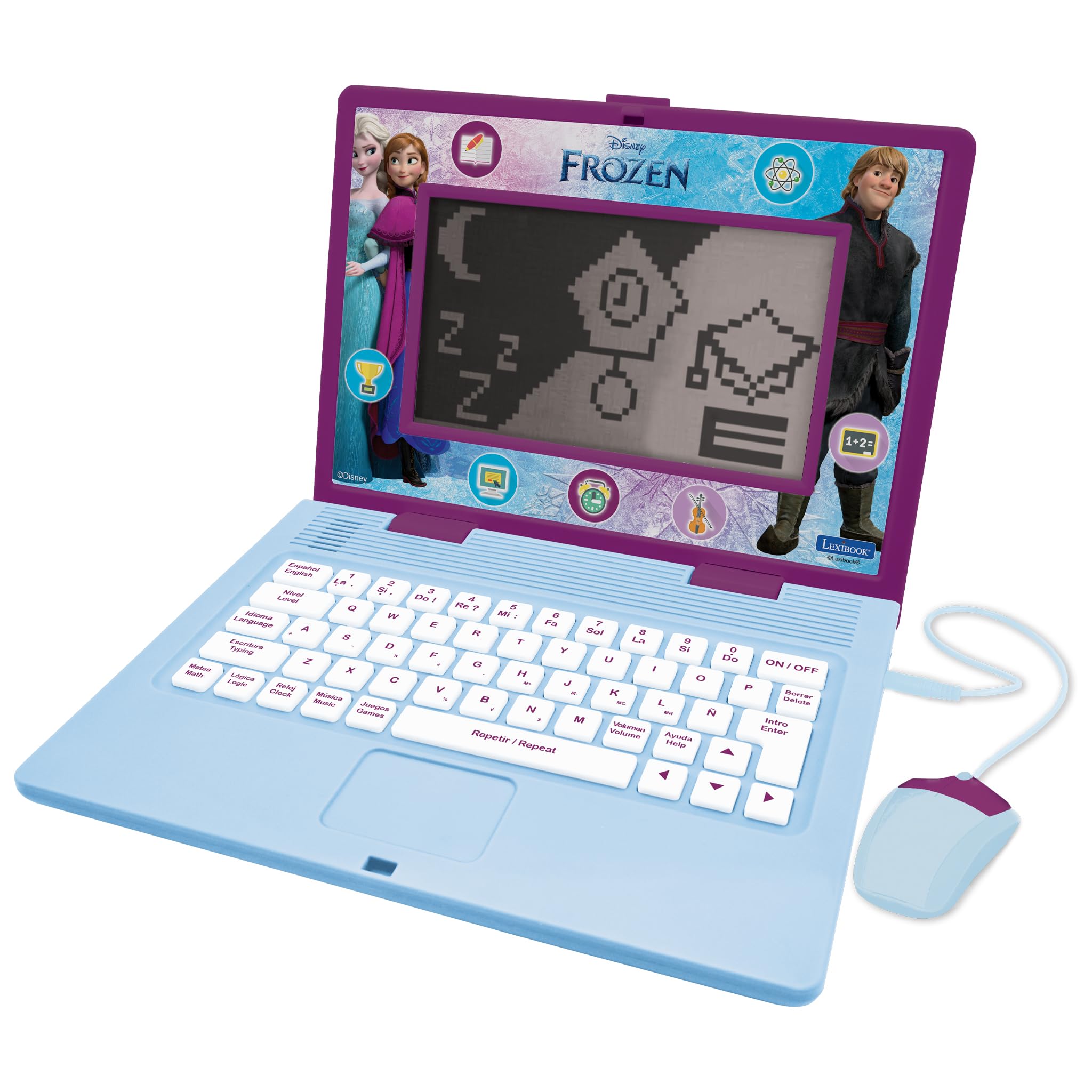 Photo 1 of Lexibook, Frozen, Bilingual and Educational Laptop Spanish/English, Toy for Children, 170 Activities to Learn, Play Games and Music, Large Screen, Purple/Blue, JC599FZi2