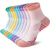 Ludaro 5 Pairs Ankle Socks for Women Men, Womens Quarter Crew Running Cotton Athletic Cushioned Gym Hiking Arch Support Socks