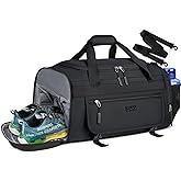 IGOLUMON Gym Bag for Men 40L Sports Duffel Bags Gym Duffle Bag Women with Shoe Compartment & Wet Pocket Water Resistant Travel Duffel Bag Lightweight Weekender Overnight Bag Black