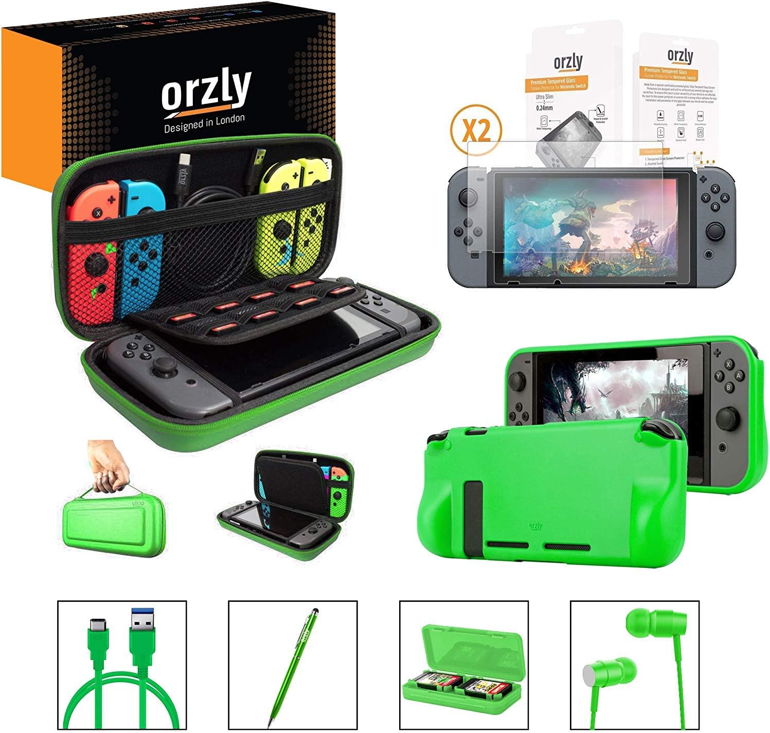 Switch Accessories, Orzly Essentials Pack for Nintendo Switch (Bundle