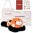 Niuniu Daddy 26" | 5LB Red Panda Study Buddy Weighted Stuffed Animals, Sensory Weighted Plush Toy for Adults Kids, Giant Stuffed Red Panda Pillow as Gift for Birthday Include Bag Sticker Card