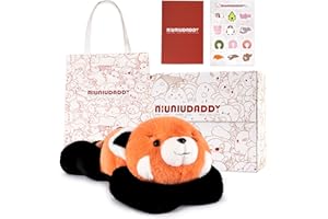 Niuniu Daddy Study Buddy Weighted Red Panda Stuffed Animals, 5lb Sensory Weighted Plush Toys for Adults Kids, Giant Stuffed Red Panda Plush Pillow as Gift for Birthday Include Bag Sticker Card