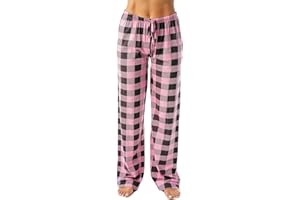 SLQDGMRYZ Plaid Pajama Pants Women Buffalo Elastic Waist Lounge Pants with Pockets Drawstring Soft Fall Trousers Sleepwear