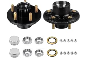DREAMDRAGON Set of 2 Trailer Idler Hub Kits for 3,500 lb Axles, 5-Hole 5.5" Bolt Circle