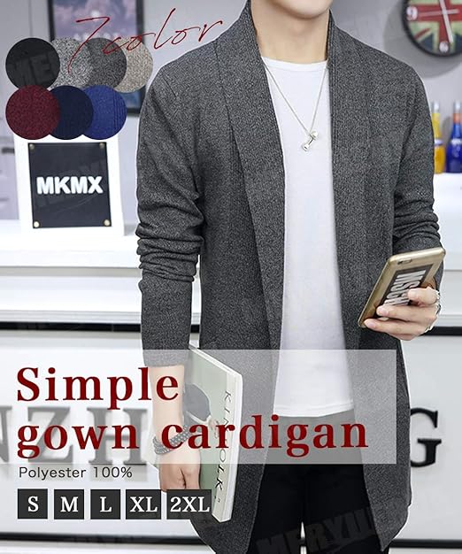 Amazon Meryueru メリュエル ソリッド カラー スマート デザイン ミドル ニット カーディガン 春 秋 冬 メンズ カーディガン 通販