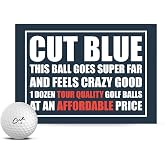 Cut Blue Golf Balls, 4 Piece Urethane (One Dozen)