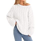 Cicy Bell Womens Oversized Cable Knit Sweaters Long Sleeve Crewneck Chunky Loose Fit Pullover Tops