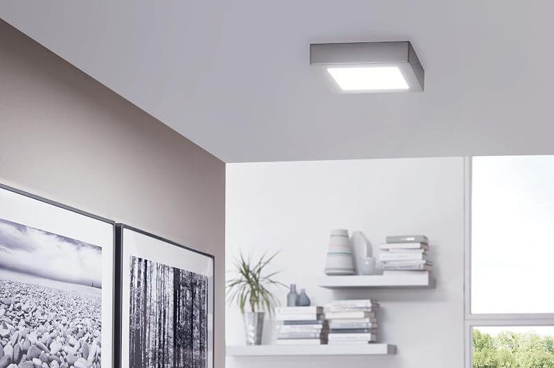 LED Plafonnier Fueva 1, lampe de plafond 1 flamme, matériau : fonte — photo 2 sur 5