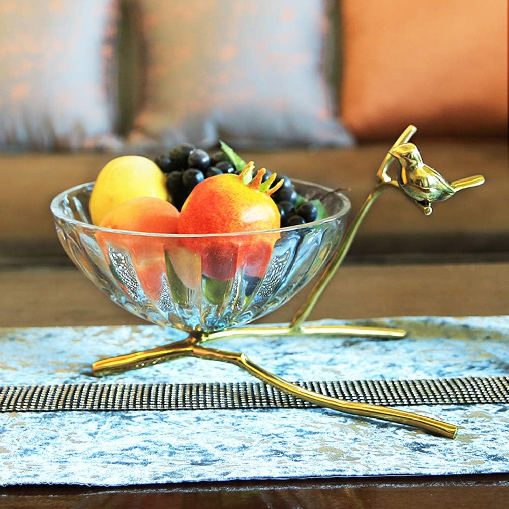 ATRNA Fruit Plate Basket, Fashion Crystal Glass Fruit Plate