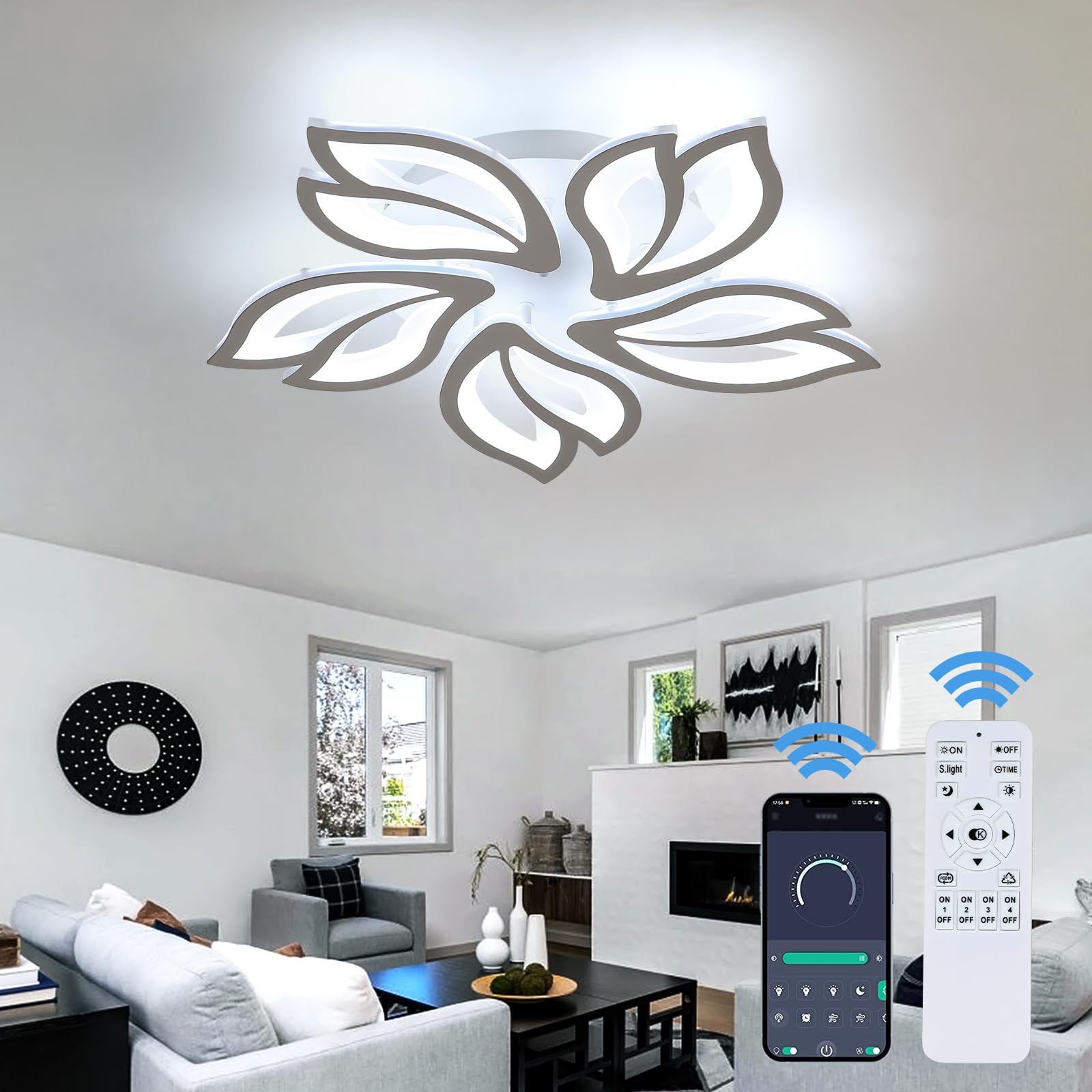 Goeco Ceiling Light, Acrylic Dimmable LED Ceiling