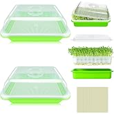Legigo 2 Pack Seed Sprouter Trays with Lids, Microgreens Growing Trays Kit | BPA Free & Soil Free, Reusable Sprouting Kit wit