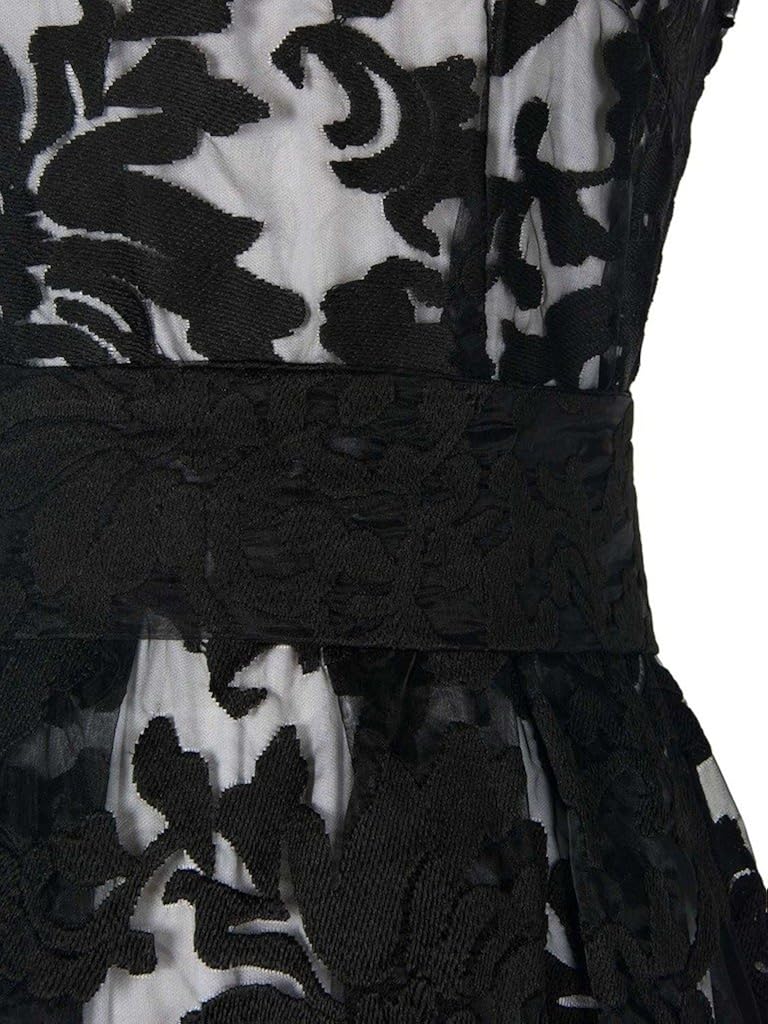 Womens Black Evening Dress Lace Layout Hi-lo Maxi Prom Dresses