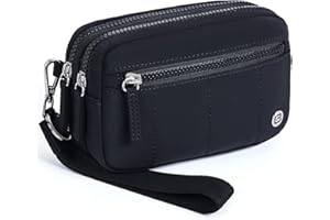 POIUGOYA Small Nylon Crossbody Bags for Women,RFID Wristlet Purse Built in Wallet, 4 Zipper Crossbody Wallet Phone Organizer