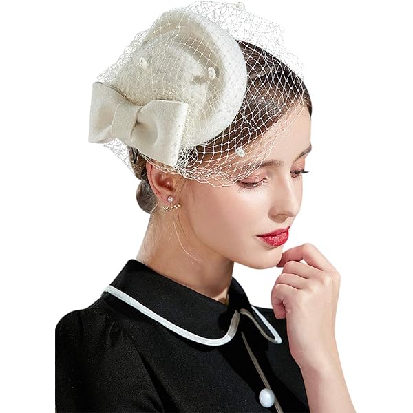 ORIDOOR British Style Pillbox Hat Women Church Wedding  display picture 1